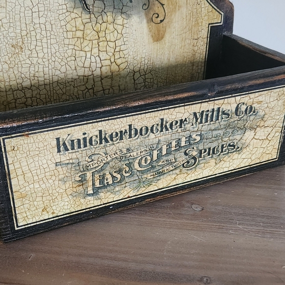 📬☕ Rustic Knickerbocker Mills Co. Card & Letter Holder – Vintage Tea & Coffee - Picture 3 of 15